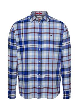 Camisa Tommy Jeans Classic Essential Azul Hombre