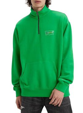 Sudadera Levis Relaxed Graphic Zip Verde Hombre 