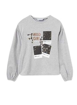 Camiseta Mayoral Wild Girl Gris para Niña