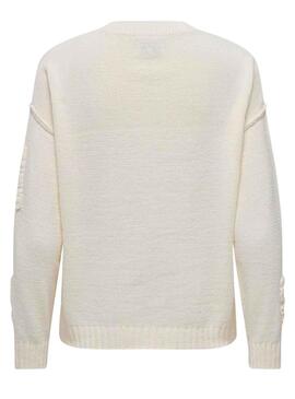 Jersey Only Kia Lose Detail Beige para Mujer