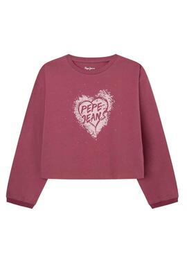 Camiseta Pepe Jeans Samy Corazón Rosa Para Niña