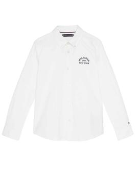Camisa Tommy Hilfiger Varsity Oxford Blanco Niño