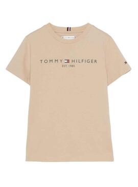 Camiseta Tommy Hilfiger Essential Beige Niño Niña