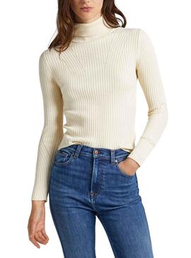 Jersey Pepe Jeans Dalia Rolled Beige para Mujer