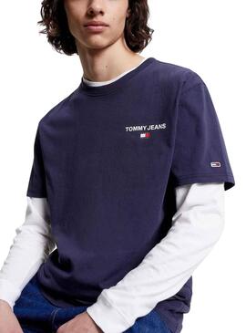 Camiseta Tommy Jeans Linear Back Marino Hombre