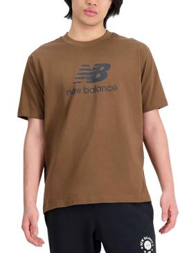 Camiseta New Balance Stacked Marrón Hombre