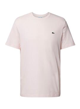 Camiseta Lacoste Ras Du Cou Rosa Para Hombre
