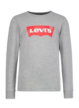 Camiseta Levis Batwing M/L Gris Para Niño 