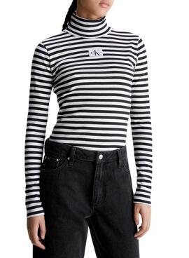 Camiseta Calvin Klein Jeans Striped Roll Neck CK