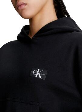 Sudadera Calvin Klein Jeans Woven Label Negro