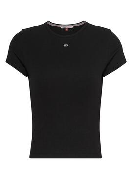 Camiseta Tommy Jeans Essential Negro para Mujer