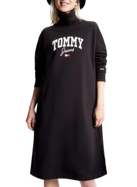 Vestido Tommy Jeans Varsity Cuello Perkins Negro