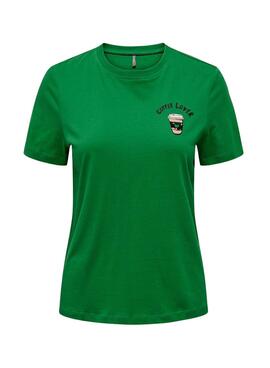 Camiseta Only Kita Verde Coffee Para Mujer