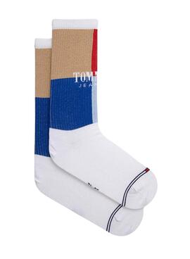 Calcetines Tommy Jeans TH Uni Colorblock Blanco
