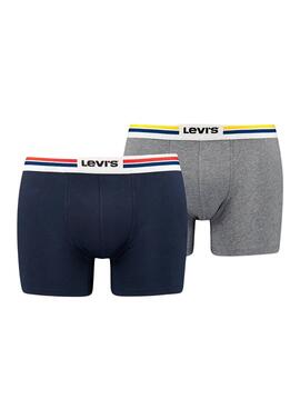 Pack 2 Calzoncillos Levis Placed Marino Hombre
