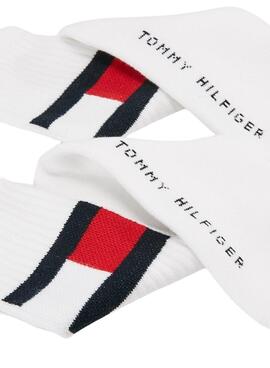 Calcetines Tommy Hilfiger TH Flag Blanco Unisex