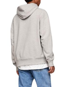 Sudadera Tommy Jeans Relaxed Signature Gris Hombre