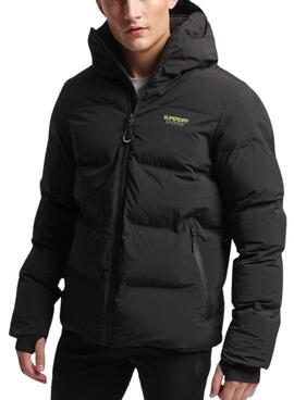 Chaqueta Superdry Hooded Boxy Puffer Negro Hombre