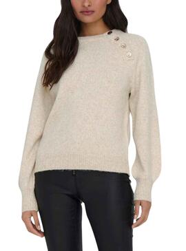 Jersey Only Emma Botones Beige para Mujer