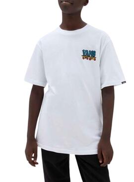 Camiseta Vans Pizza Face Blanca para Niño