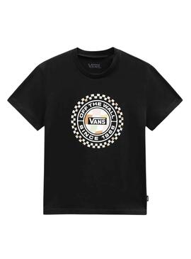 Camiseta Vans Checker Circle Negra para Niño 