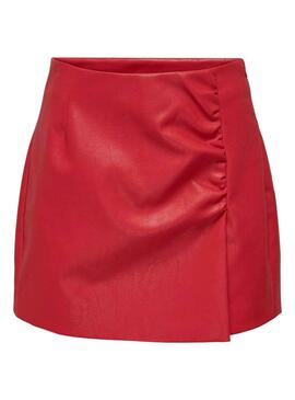 Falda Only Ada Faux Leather Rojo Para Mujer