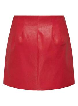 Falda Only Ada Faux Leather Rojo Para Mujer