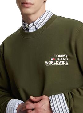 Sudadera Tommy Jeans Entry Graphic Verde Hombre