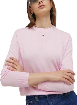 Jersey Tommy Jeans Essential Crew Rosa para Mujer