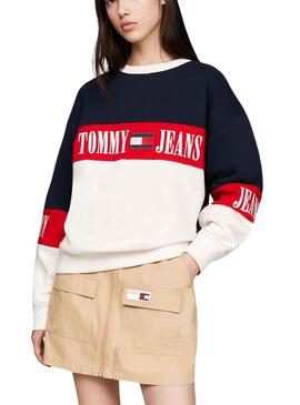 Sudadera Tommy Jeans Archive Colorblock Para Mujer