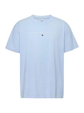 Camiseta Tommy Jeans Linear Blanco Azul Hombre