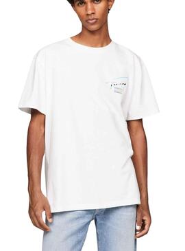 Camiseta Tommy Jeans Metallic Blanco Para Hombre