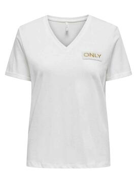 Camiseta Only Nori Blanco Para Mujer