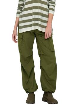 Pantalon Only Ocean Parachute Verde Para Mujer