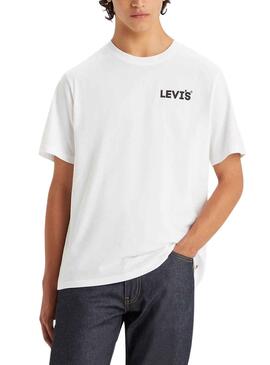 Camiseta Levis Stairstep Blanco Para Hombre