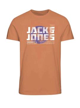 Camiseta Jack And Jones Cophoto Naranja Niño