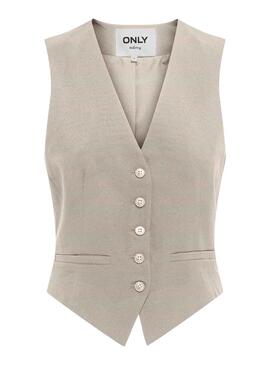 Chaleco Only Diane Beige Para Mujer