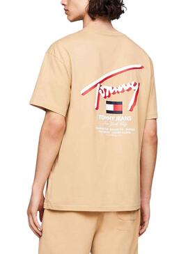 Camiseta Tommy Jeans Reg 3D Street Beige Hombre