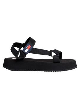 Sandalias Tommy Jeans Patch Negro para Mujer