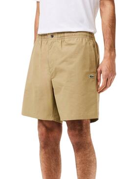 Bermuda Lacoste Relaxed Beige para Hombre