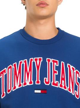 Sudadera Tommy Jeans Collegiate Crew Azul Hombre