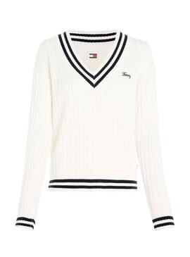 Jersey Tommy Jeans Script Blanco para Mujer