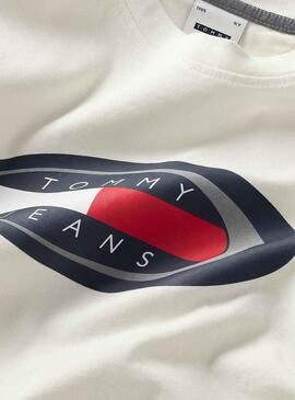 Camiseta Tommy Jeans Board Blanco para Hombre