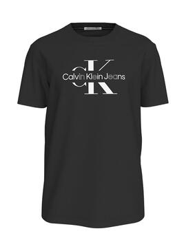 Camiseta Calvin Klein Outline Negro Para Hombre