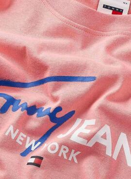 Camiseta Tommy Jeans Spray Pop Rosa Para Hombre