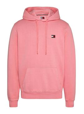 Sudadera Tommy Jeans Washed Badge Rosa Hombre