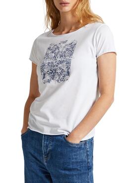 Camiseta Pepe Jeans Jury Blanco Para Mujer