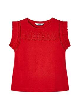 Camiseta Mayoral Perforados Rojo Para Niña