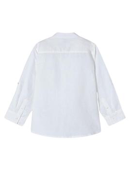 Camisa Mayoral Cuello Mao lino Blanco Para Niño