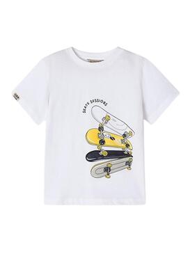 Camiseta Mayoral Skate Blanco Para Niño